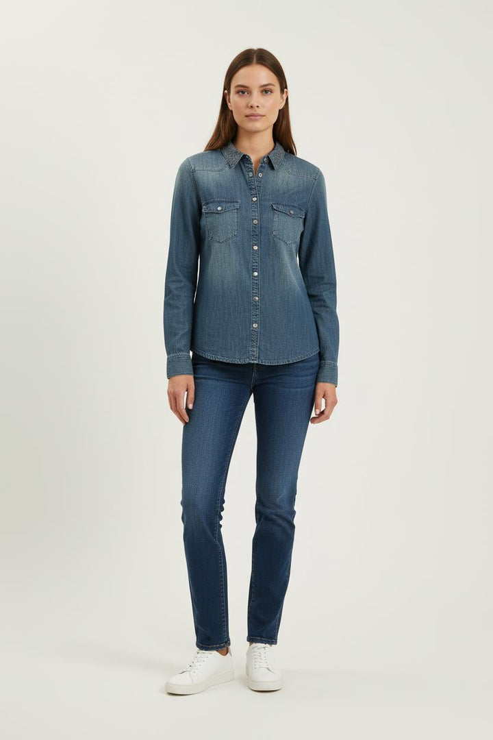 Chemise en Jean Bleue - Taille M/38 de la marque IKKS | PARAD31020 - Vendu par Paradigme - Image 1