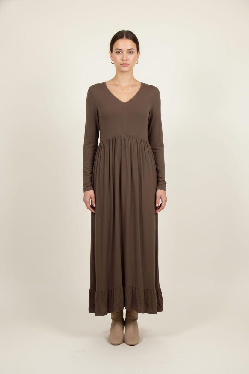 Robe Longue Marron - Taille S/36 de la marque American Vintage | PARAD31055 - Vendu par Paradigme - Image 1