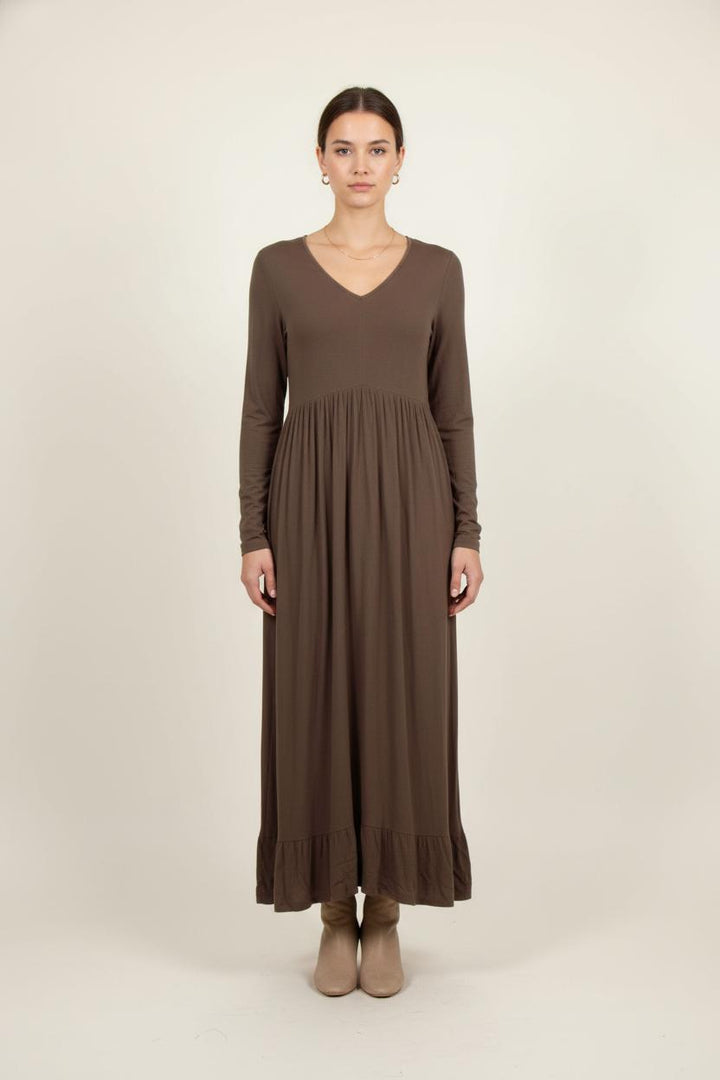 Robe Longue Marron - Taille S/36 de la marque American Vintage | PARAD31055 - Vendu par Paradigme - Image 1