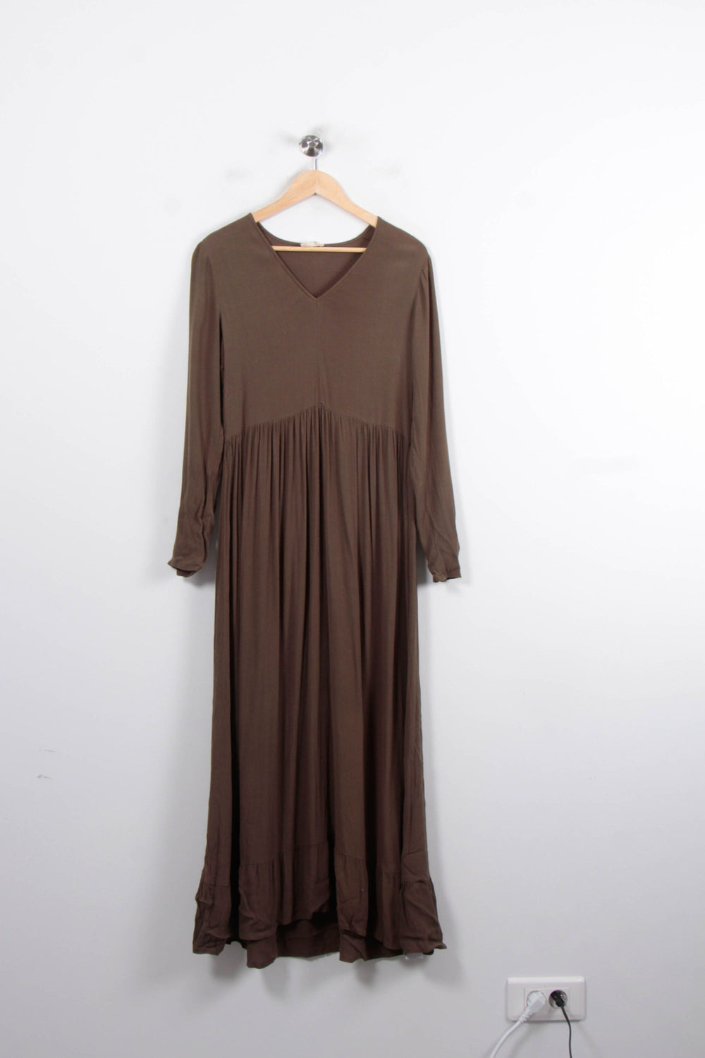 Robe Longue Marron - Taille S/36 de la marque American Vintage | PARAD31055 - Vendu par Paradigme - Image 2