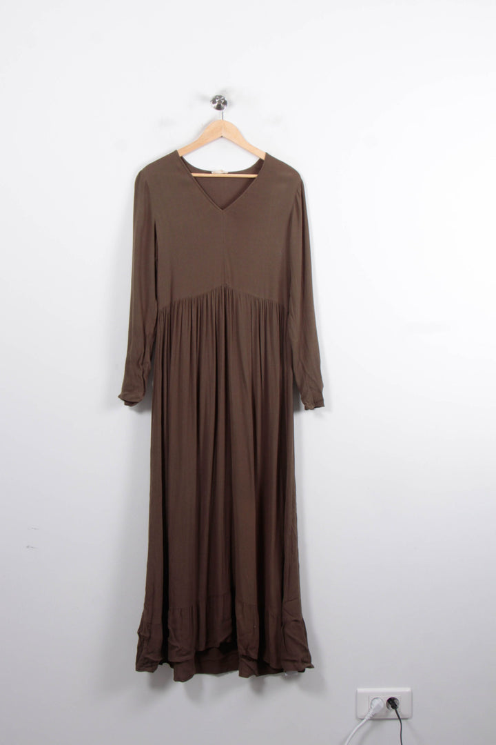 Robe Longue Marron - Taille S/36 de la marque American Vintage | PARAD31055 - Vendu par Paradigme - Image 2
