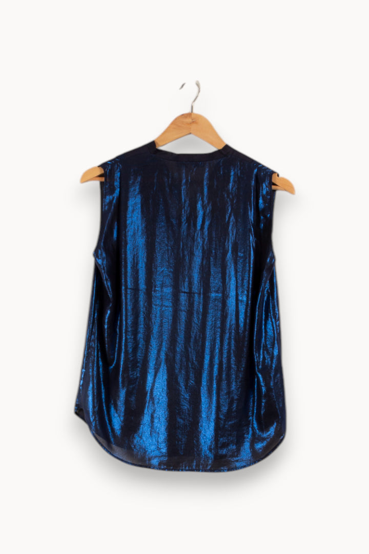 Blouse bleue - Taille S/36 de la marque Sandro | PARAD31166 - Vendu par Paradigme - Image 3