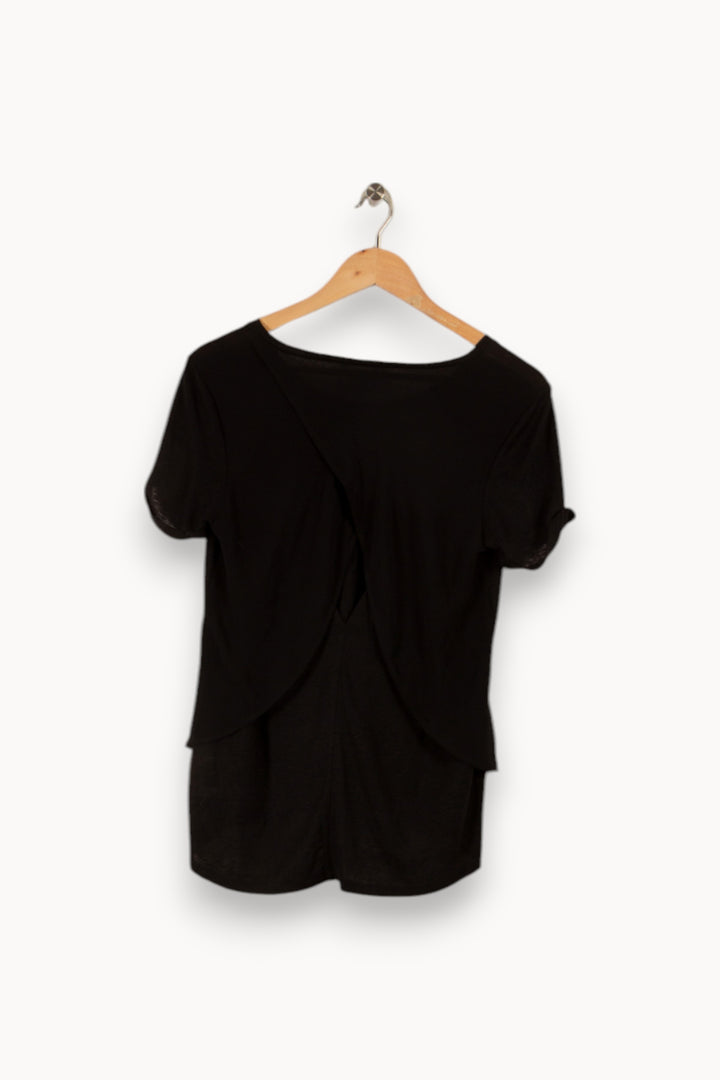 T-shirt Noir - Taille M/38 de la marque Sandro | PARAD31196 - Vendu par Paradigme - Image 3