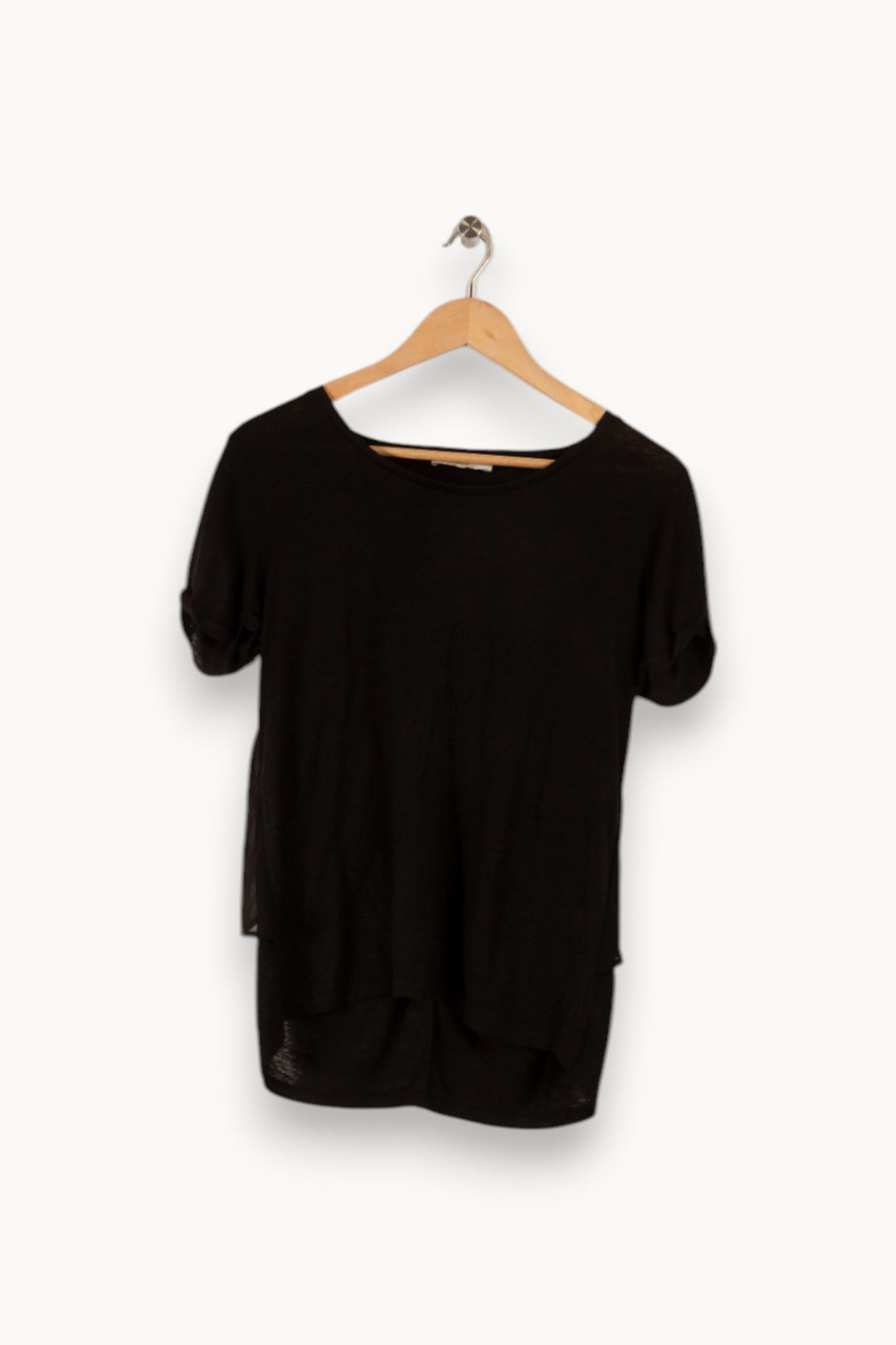 T-shirt Noir - Taille M/38 de la marque Sandro | PARAD31196 - Vendu par Paradigme - Image 1