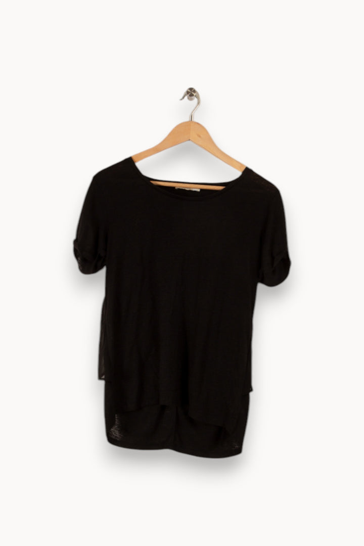 T-shirt Noir - Taille M/38 de la marque Sandro | PARAD31196 - Vendu par Paradigme - Image 1
