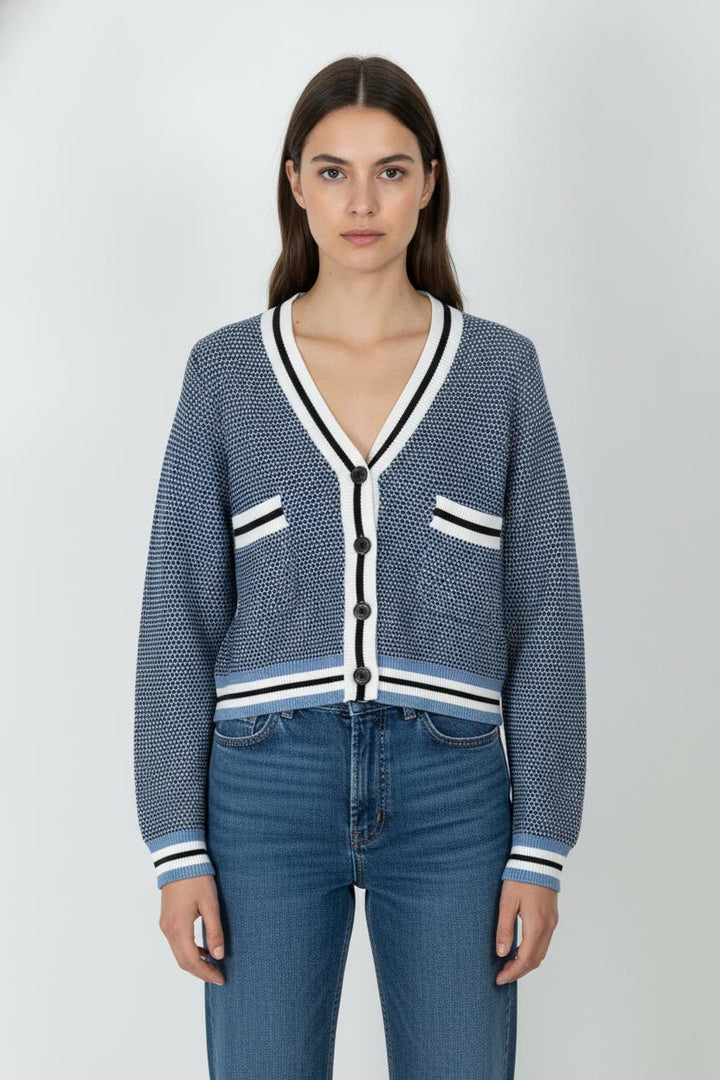 Cardigan Bleu et Blanc - Taille S/36 de la marque Suncoo | PARAD31326 - Vendu par Paradigme - Image 1
