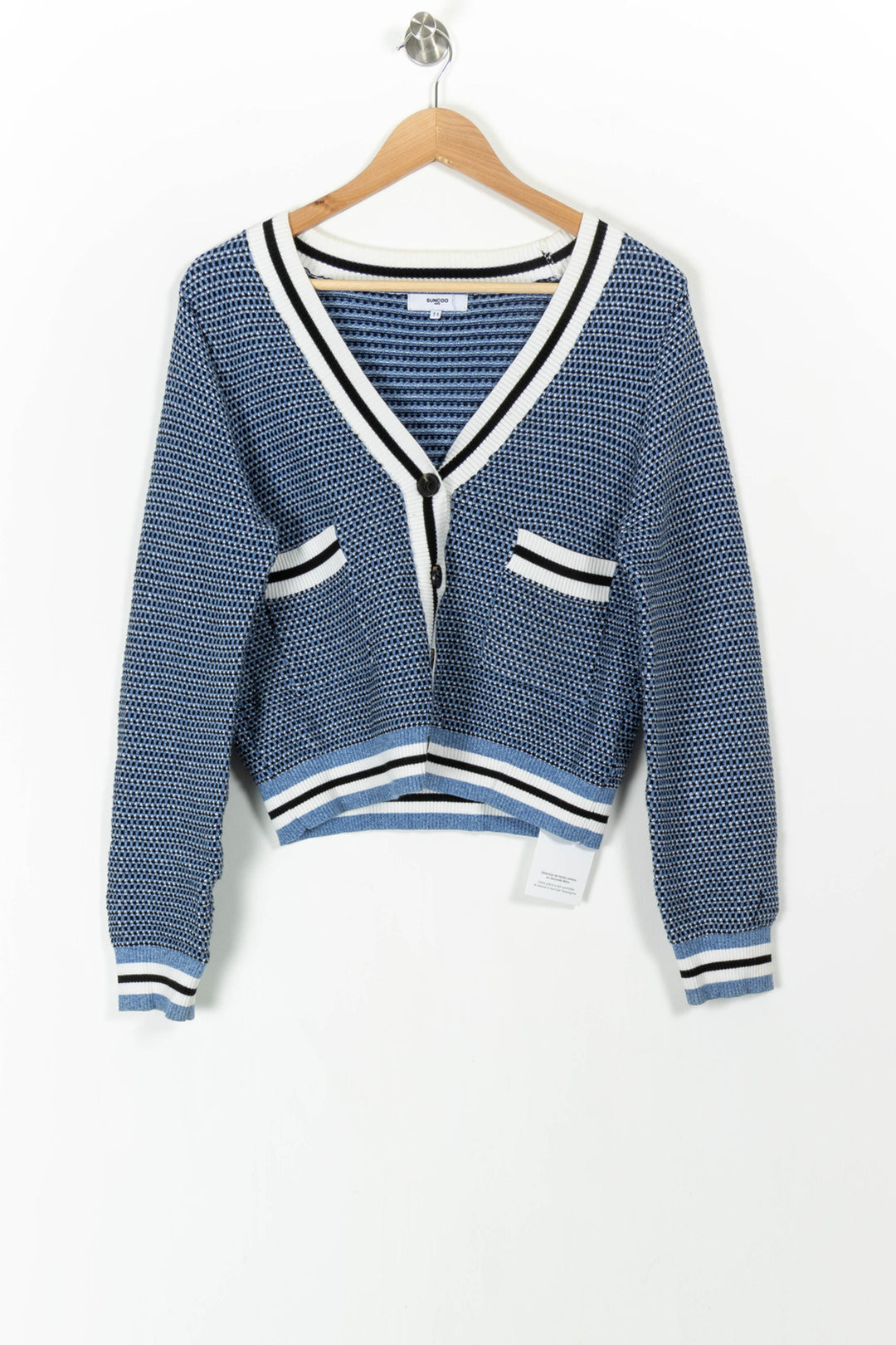 Cardigan Bleu et Blanc - Taille S/36 de la marque Suncoo | PARAD31326 - Vendu par Paradigme - Image 2