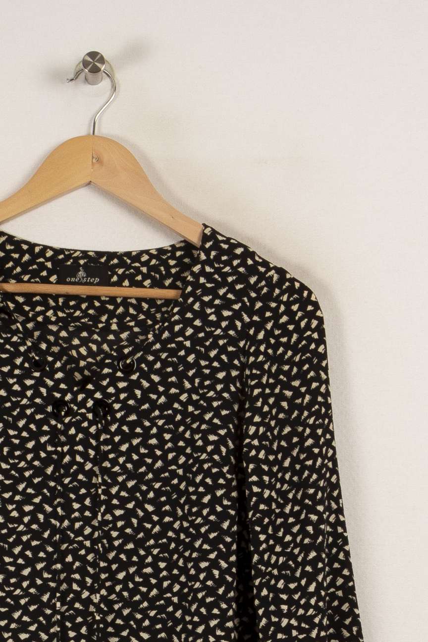 Blouse noire à motifs - Taille S/36 de la marque One Step | PARAD31344 - Vendu par Paradigme - Image 1