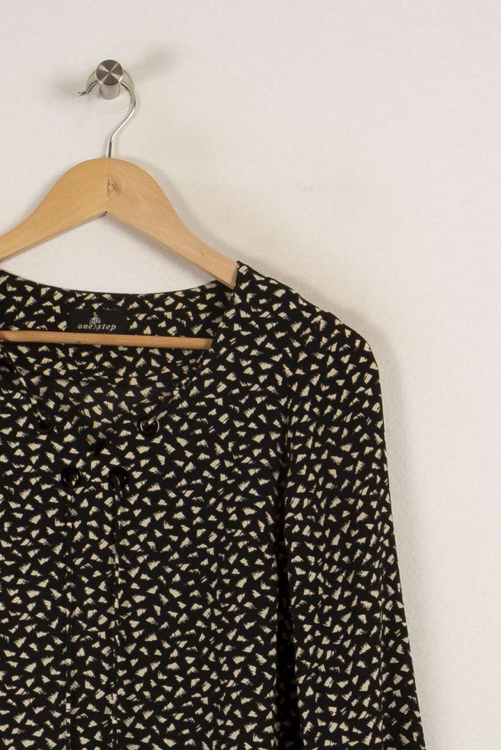 Blouse noire à motifs - Taille S/36 de la marque One Step | PARAD31344 - Vendu par Paradigme - Image 1
