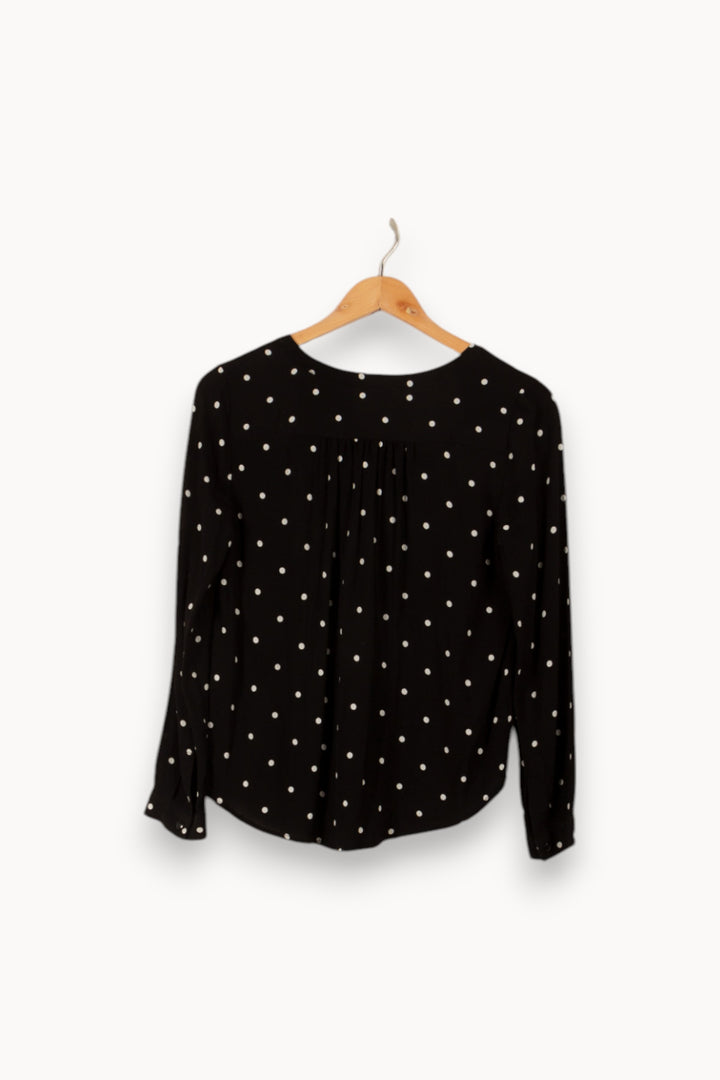 Blouse noire à pois - Taille XS/34 de la marque Des petits hauts | PARAD31369 - Vendu par Paradigme - Image 2