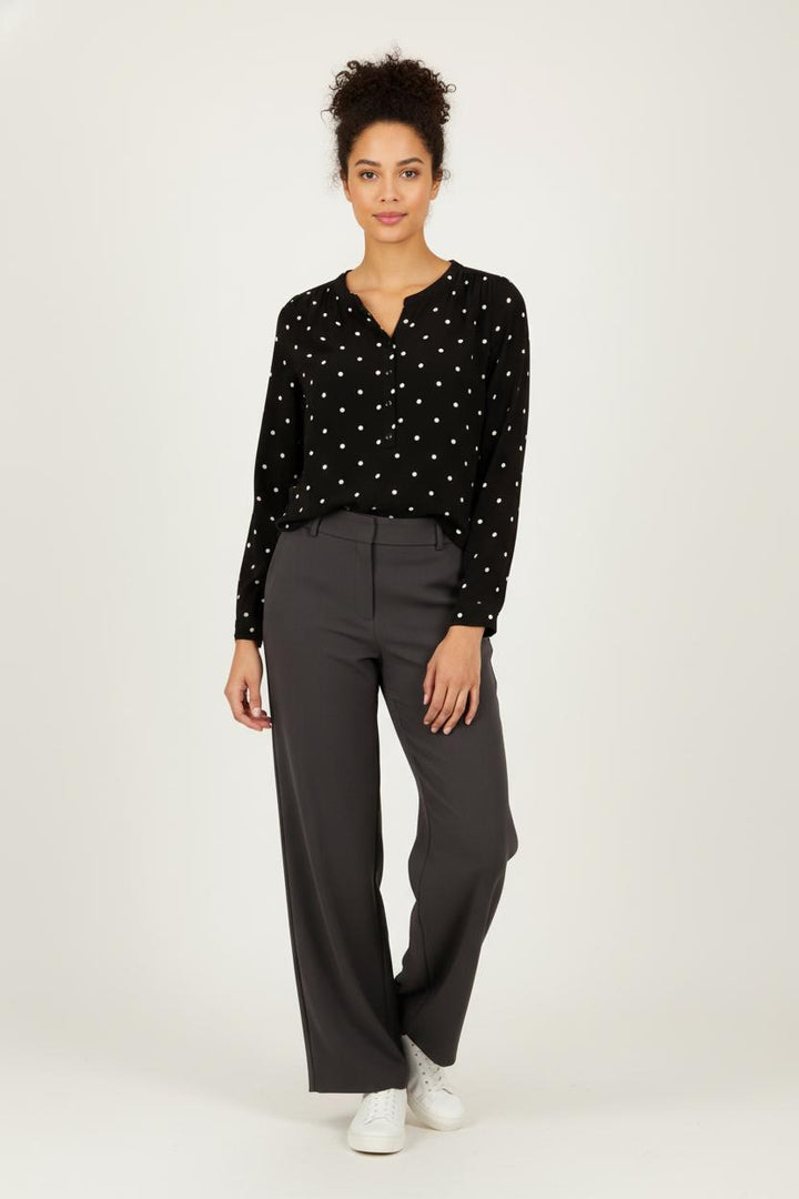 Blouse noire à pois - Taille XS/34