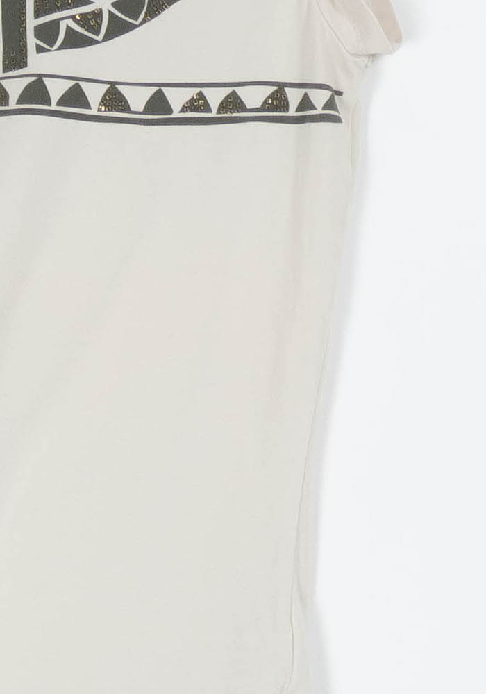 Tee-shirt Manche Courte Beige et Noir - Taille S/36 de la marque Weekend Max Mara | PARAD31378 - Vendu par Paradigme - Image 3