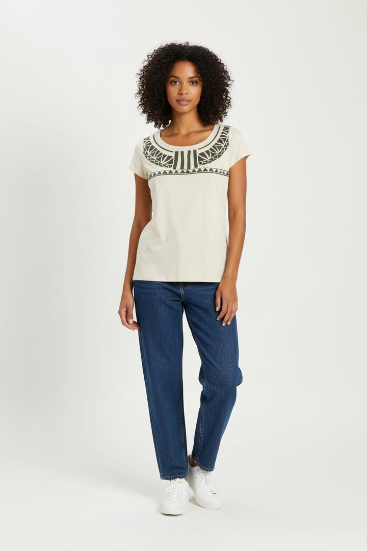 Tee-shirt Manche Courte Beige et Noir - Taille S/36 de la marque Weekend Max Mara | PARAD31378 - Vendu par Paradigme - Image 1
