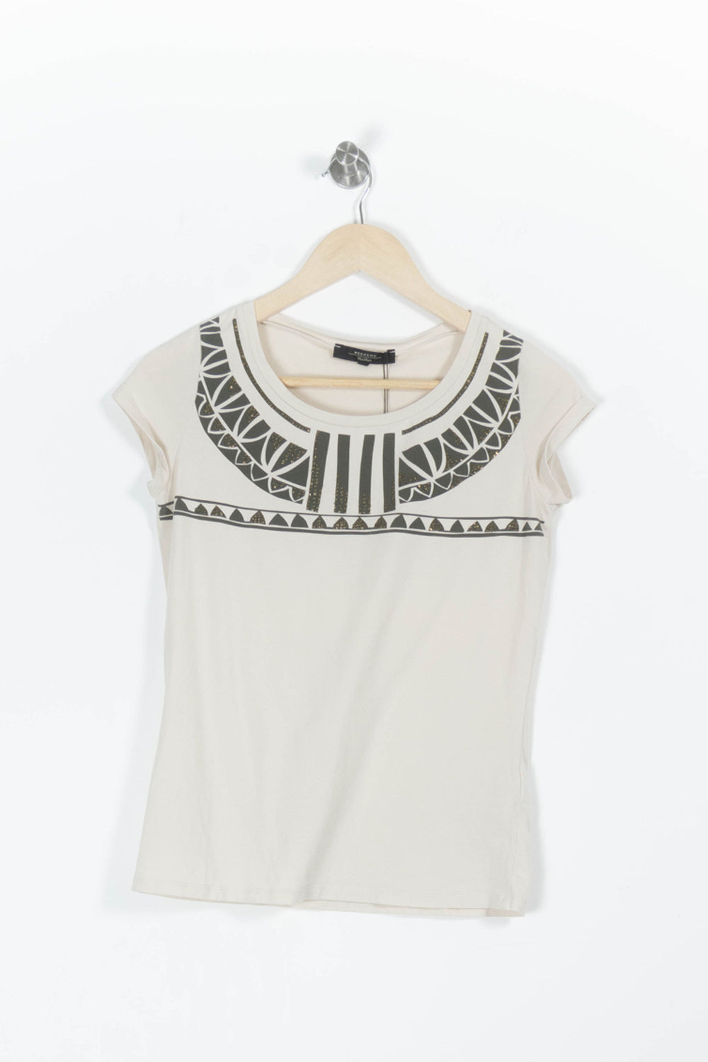 Tee-shirt Manche Courte Beige et Noir - Taille S/36 de la marque Weekend Max Mara | PARAD31378 - Vendu par Paradigme - Image 2
