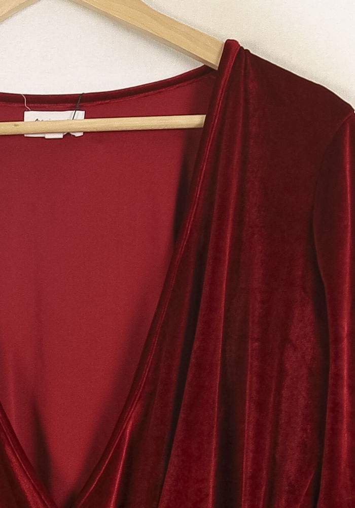 Blouse Cache-Cœur Bordeaux - Taille L/40 de la marque Maison 123 | PARAD31387 - Vendu par Paradigme - Image 3
