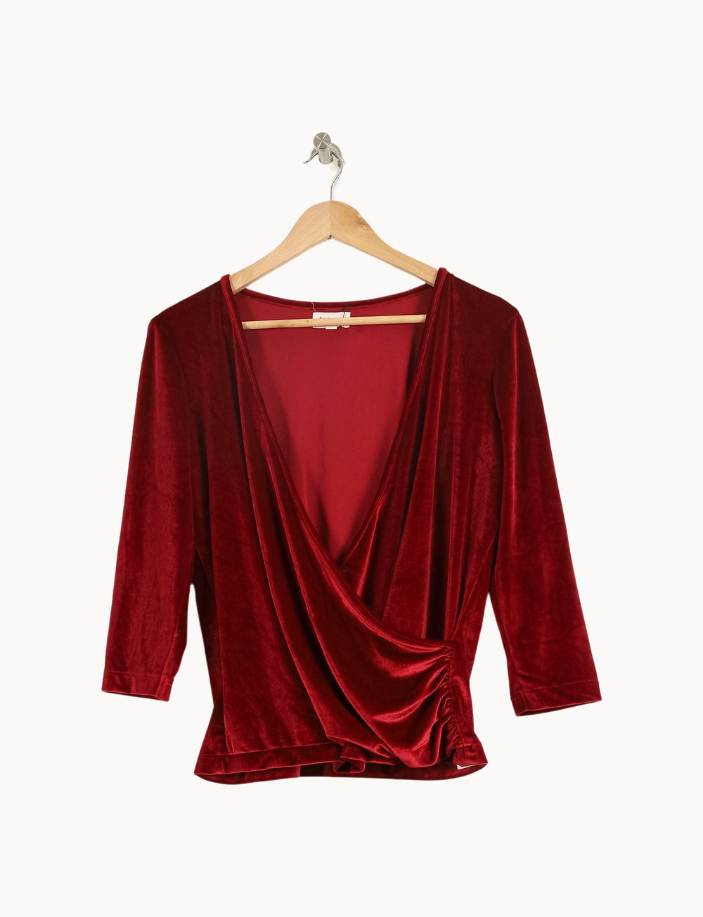 Blouse Cache-Cœur Bordeaux - Taille L/40 de la marque Maison 123 | PARAD31387 - Vendu par Paradigme - Image 2