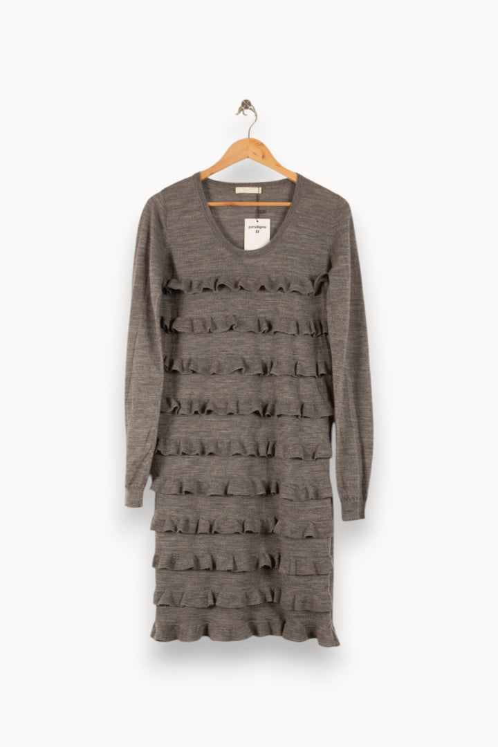 Robe Pull Grise - Taille S/36 de la marque ZAPA | PARAD31400 - Vendu par Paradigme - Image 2