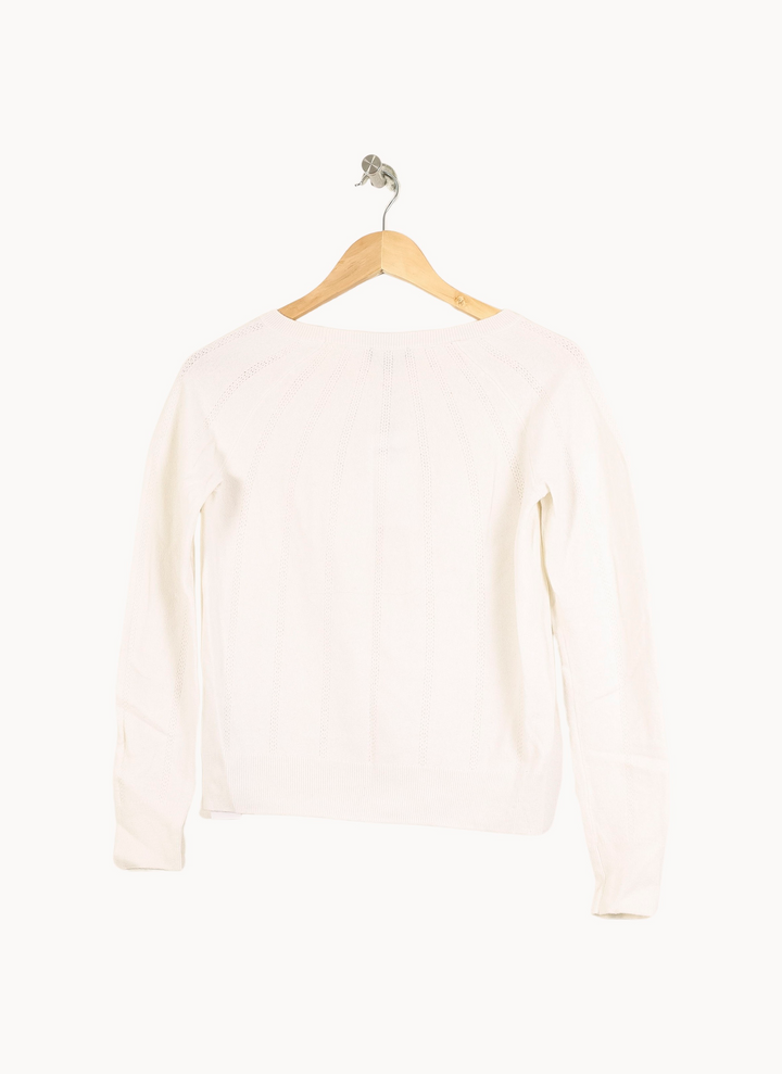 Pull Blanc - Taille XS/34 de la marque Caroll | PARAD31410 - Vendu par Paradigme - Image 4