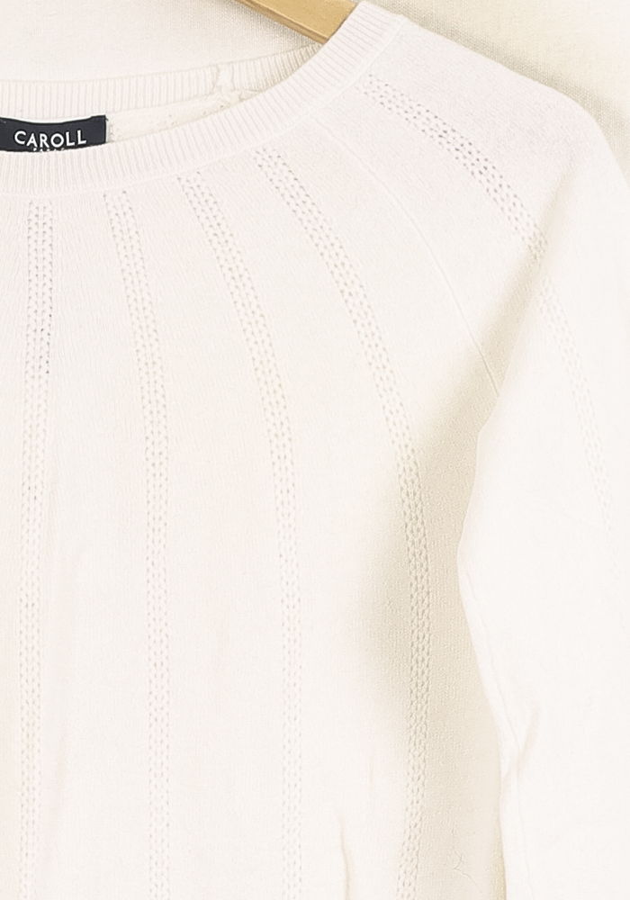 Pull Blanc - Taille XS/34 de la marque Caroll | PARAD31410 - Vendu par Paradigme - Image 3