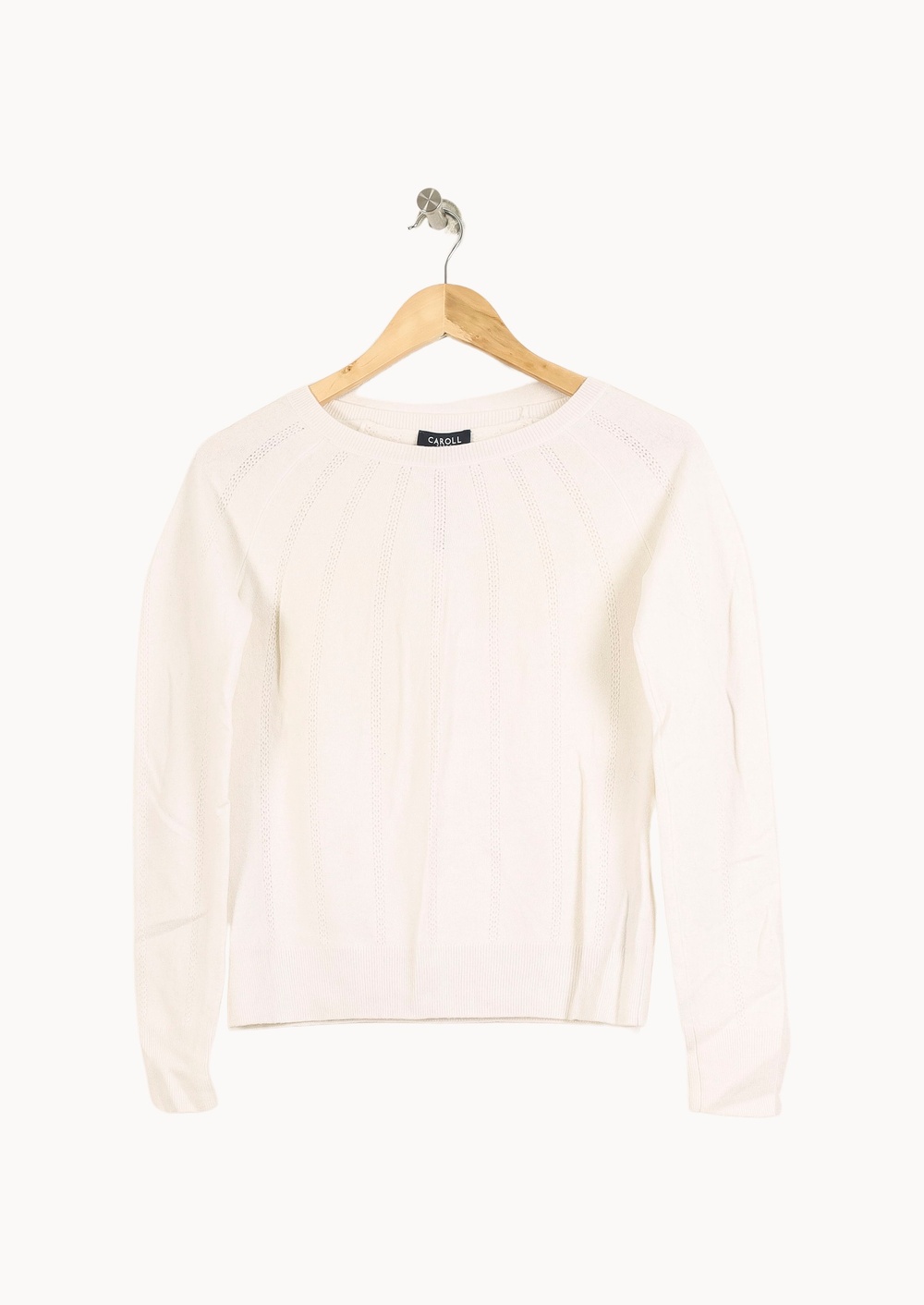 Pull Blanc - Taille XS/34 de la marque Caroll | PARAD31410 - Vendu par Paradigme - Image 2
