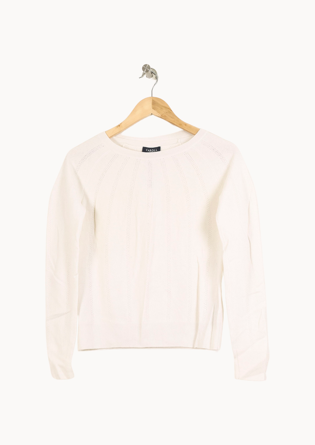 Pull Blanc - Taille XS/34 de la marque Caroll | PARAD31410 - Vendu par Paradigme - Image 2