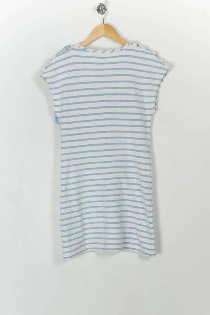 Robe Droite Blanche et Bleue - Taille M/38 de la marque Claudie Pierlot | PARAD31450 - Vendu par Paradigme - Image 4