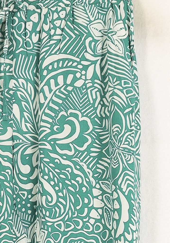 Pantalon Large Vert et Blanc - Taille M/38 de la marque La Fée Maraboutée | PARAD31478 - Vendu par Paradigme - Image 3