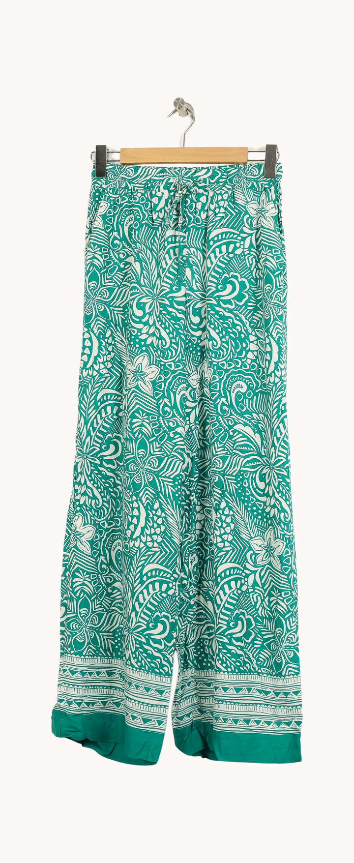 Pantalon Large Vert et Blanc - Taille M/38 de la marque La Fée Maraboutée | PARAD31478 - Vendu par Paradigme - Image 2