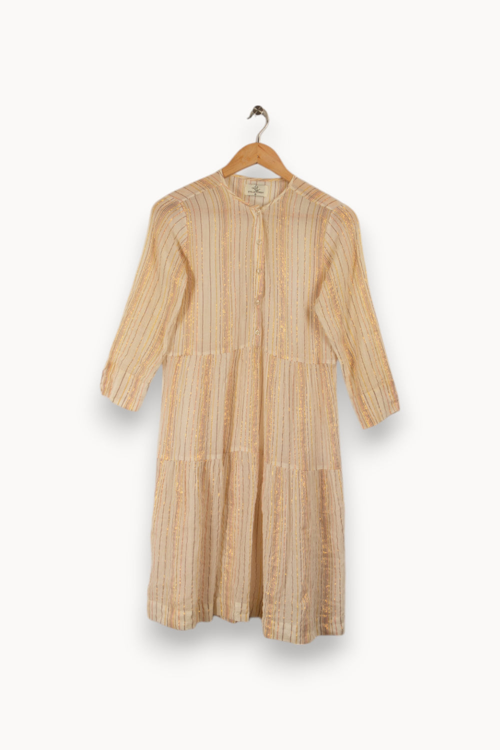 Robe beige rayée - Taille S/36 de la marque Stella Forest | PARAD31506 - Vendu par Paradigme - Image 1
