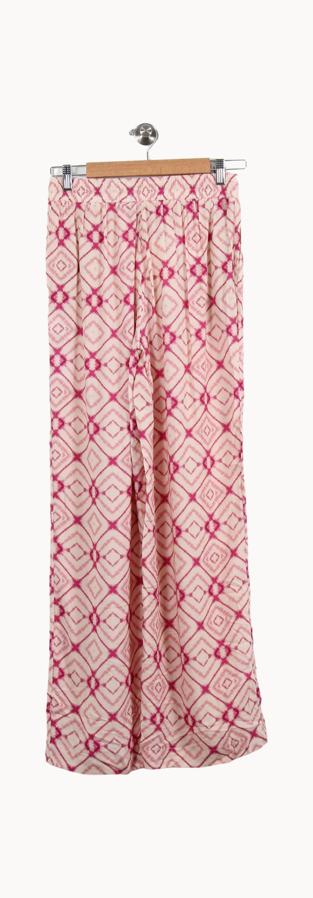Pantalon Large Rose et Blanc - Taille L/40 de la marque La Fée Maraboutée | PARAD31507 - Vendu par Paradigme - Image 4