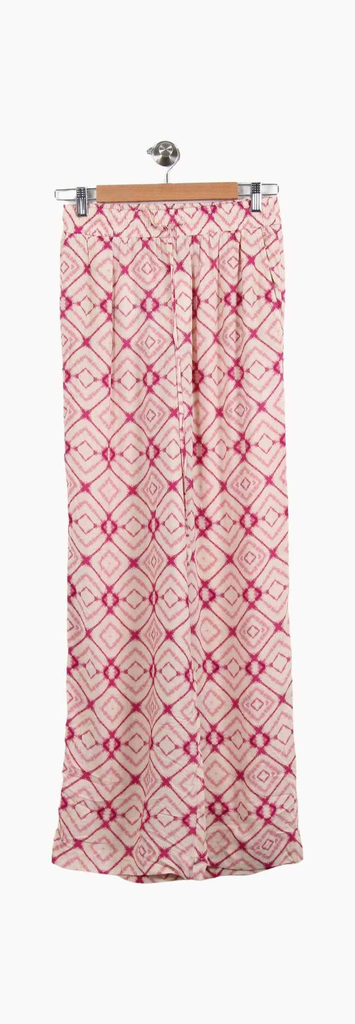 Pantalon Large Rose et Blanc - Taille L/40 de la marque La Fée Maraboutée | PARAD31507 - Vendu par Paradigme - Image 2
