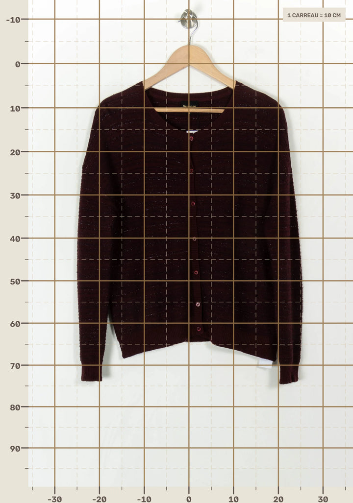Cardigan Bordeaux - Taille S/36 de la marque Bérénice | PARAD31564 - Vendu par Paradigme - Image 4
