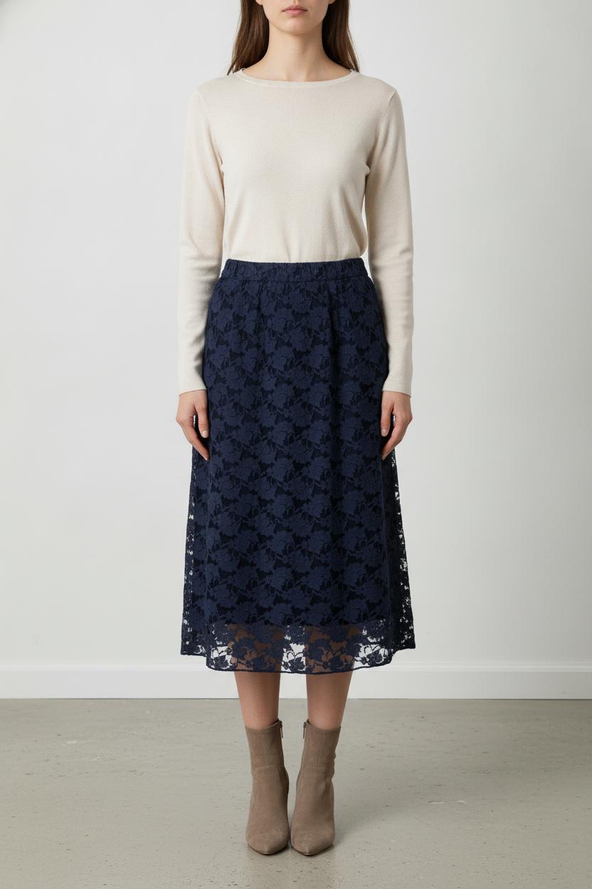 Jupe En Dentelle Bleue - Taille M/38 de la marque Léon & Harper | PARAD31574 - Vendu par Paradigme - Image 1