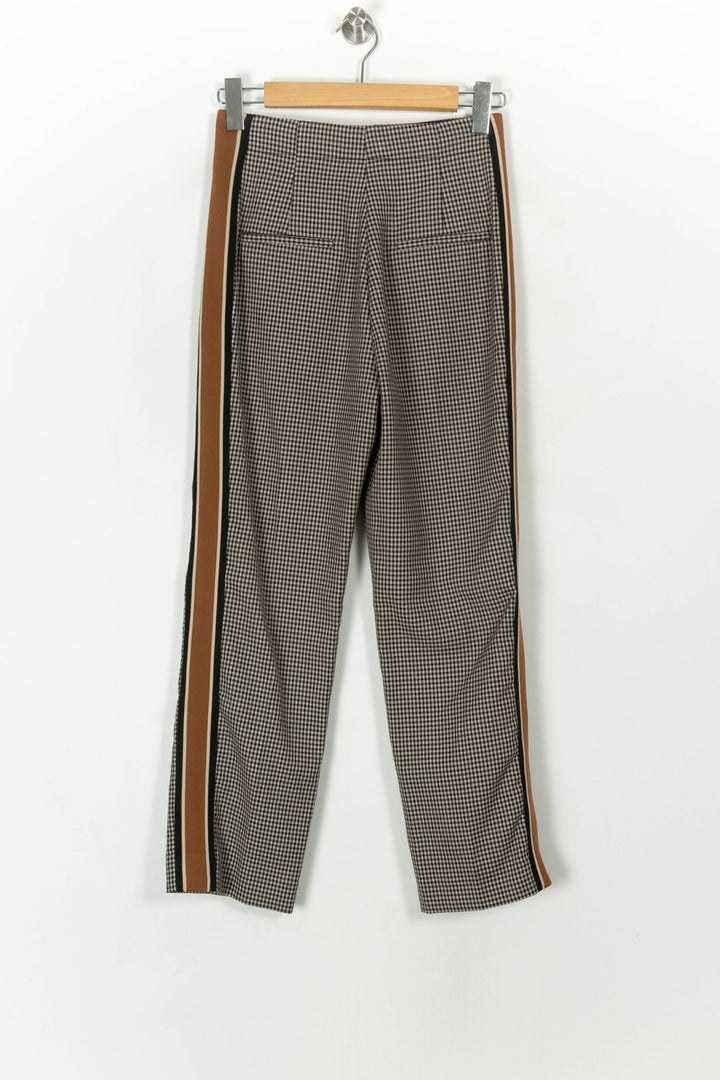 Pantalon Carreaux Marron et Noir - Taille S/36 de la marque Sandro | PARAD31619 - Vendu par Paradigme - Image 5