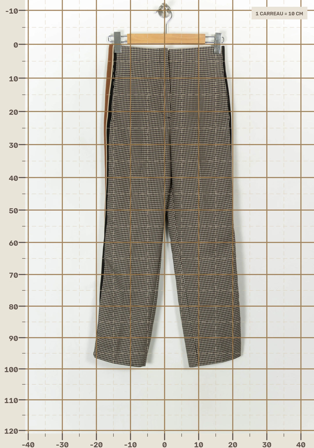 Pantalon Carreaux Marron et Noir - Taille S/36 de la marque Sandro | PARAD31619 - Vendu par Paradigme - Image 4