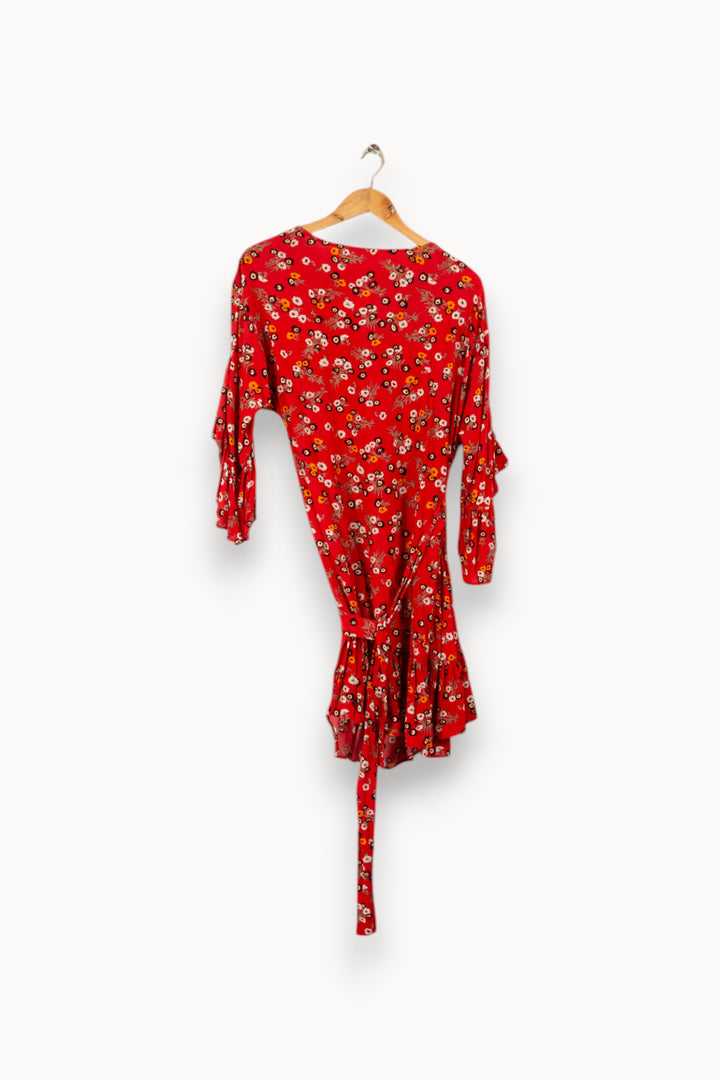Robe courte rouge à motifs - Taille L/40