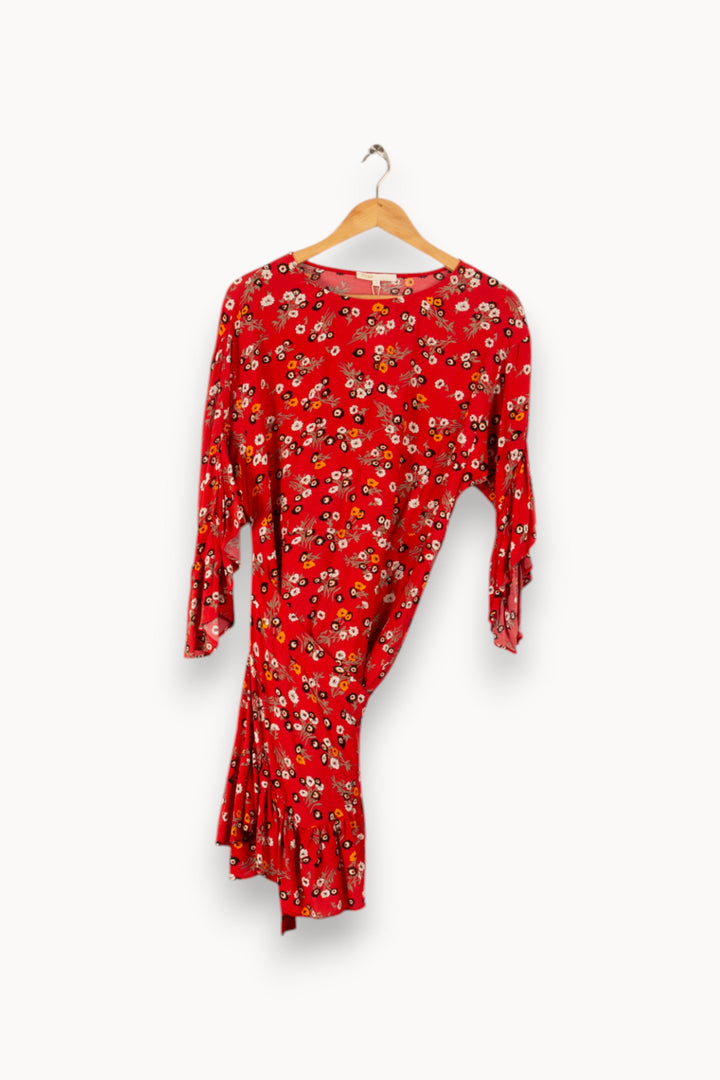 Robe courte rouge à motifs - Taille L/40
