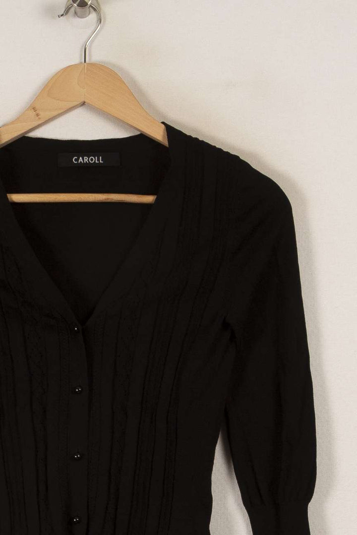 Cardigan noir - Taille S/36 de la marque Caroll | PARAD31706 - Vendu par Paradigme - Image 2