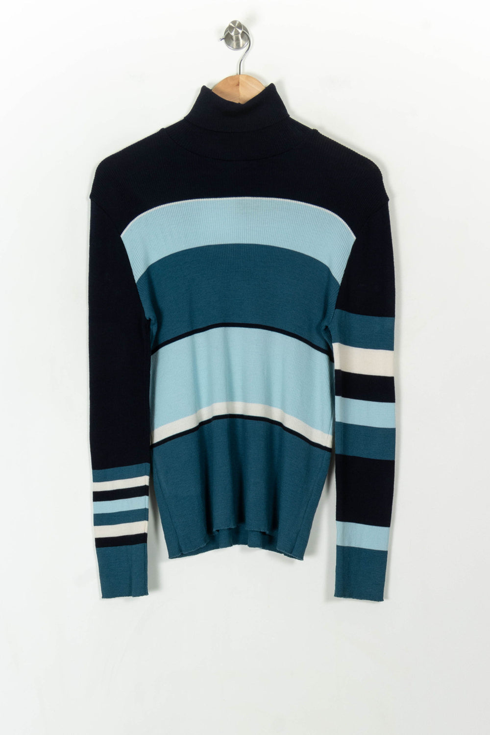 Pull Col Roulé Bleu et Blanc - Taille M/38 de la marque La Française | PARAD31823 - Vendu par Paradigme - Image 2