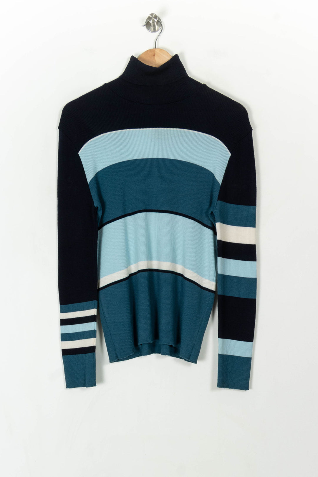 Pull Col Roulé Bleu et Blanc - Taille M/38 de la marque La Française | PARAD31823 - Vendu par Paradigme - Image 2
