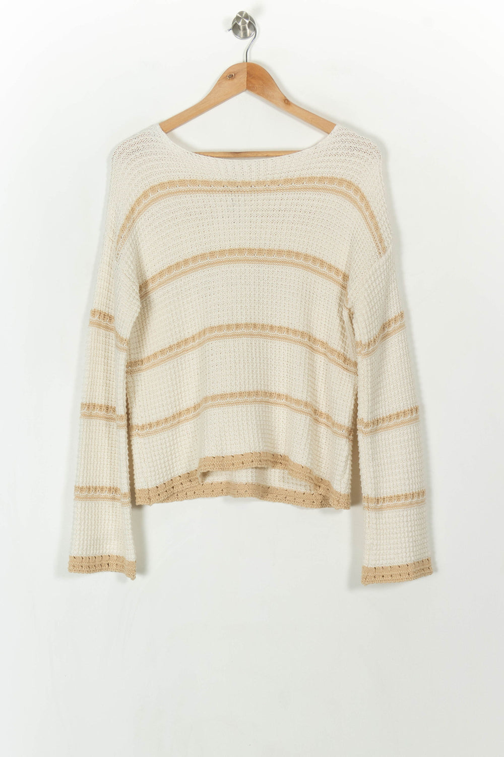 Pull Beige et Blanc - Taille M/38 de la marque La Fée Maraboutée | PARAD31846 - Vendu par Paradigme - Image 2