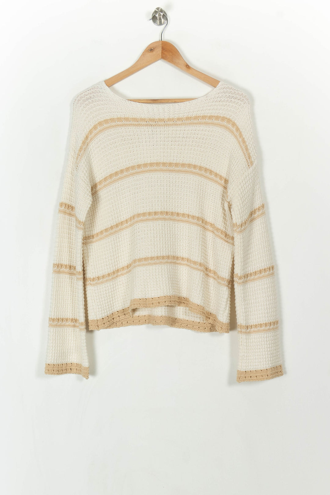 Pull Beige et Blanc - Taille M/38 de la marque La Fée Maraboutée | PARAD31846 - Vendu par Paradigme - Image 2