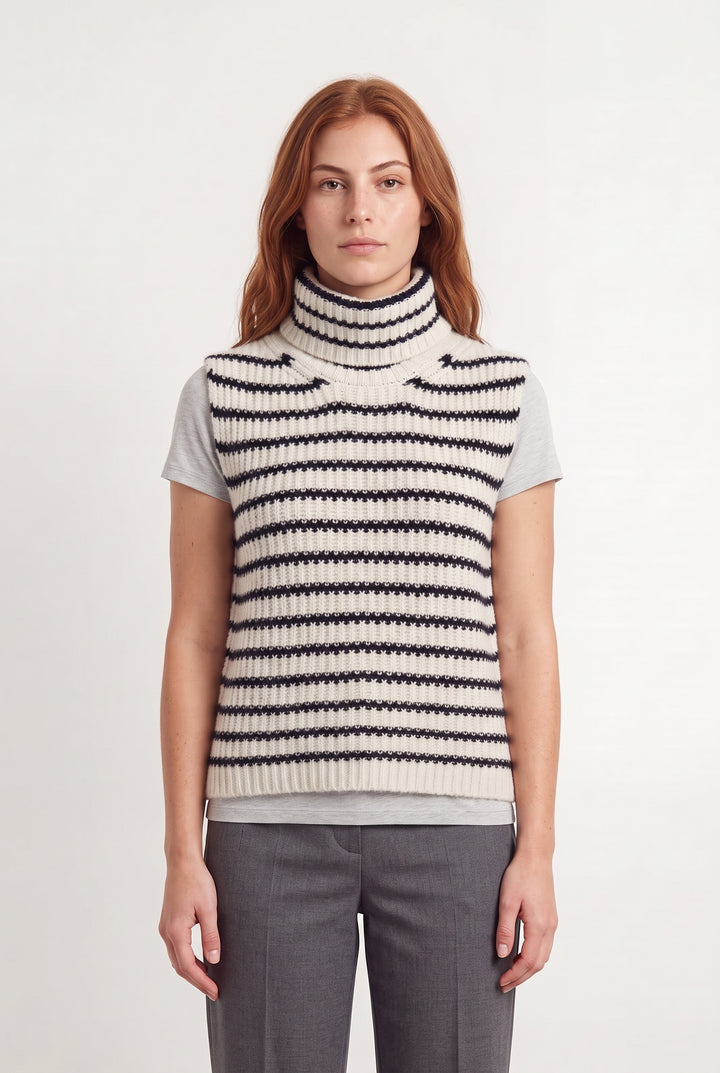 Pull Sans Manches Blanc et Noir - Taille T.U. de la marque Sandro | PARAD31881 - Vendu par Paradigme - Image 1