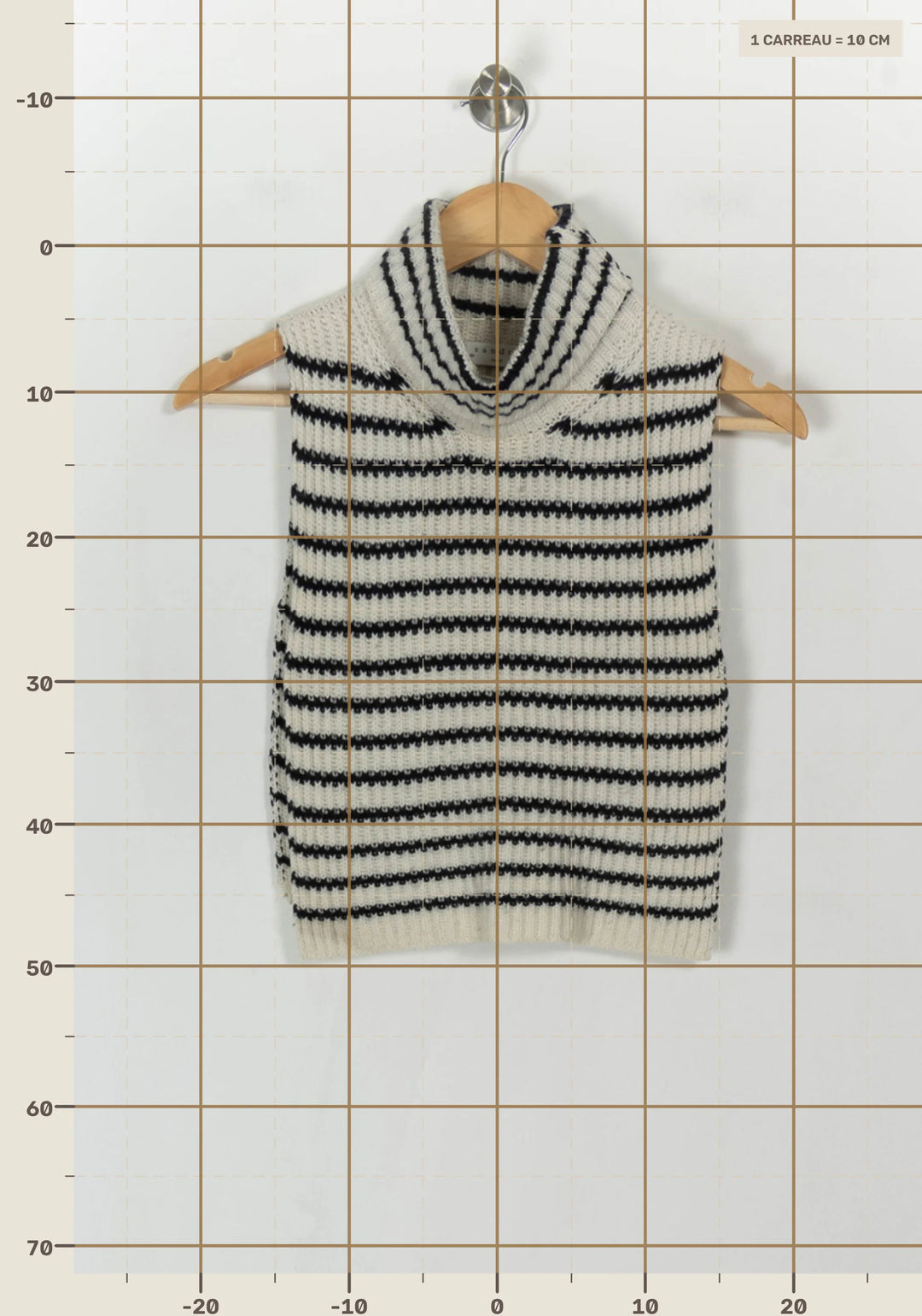 Pull Sans Manches Blanc et Noir - Taille T.U. de la marque Sandro | PARAD31881 - Vendu par Paradigme - Image 4