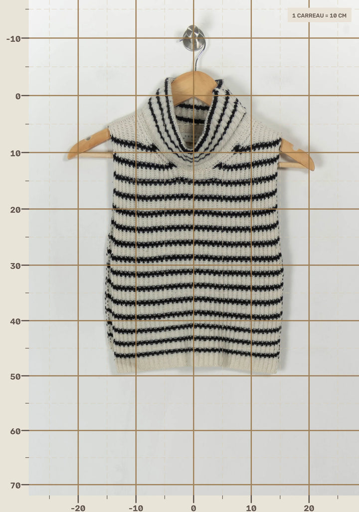 Pull Sans Manches Blanc et Noir - Taille T.U. de la marque Sandro | PARAD31881 - Vendu par Paradigme - Image 4