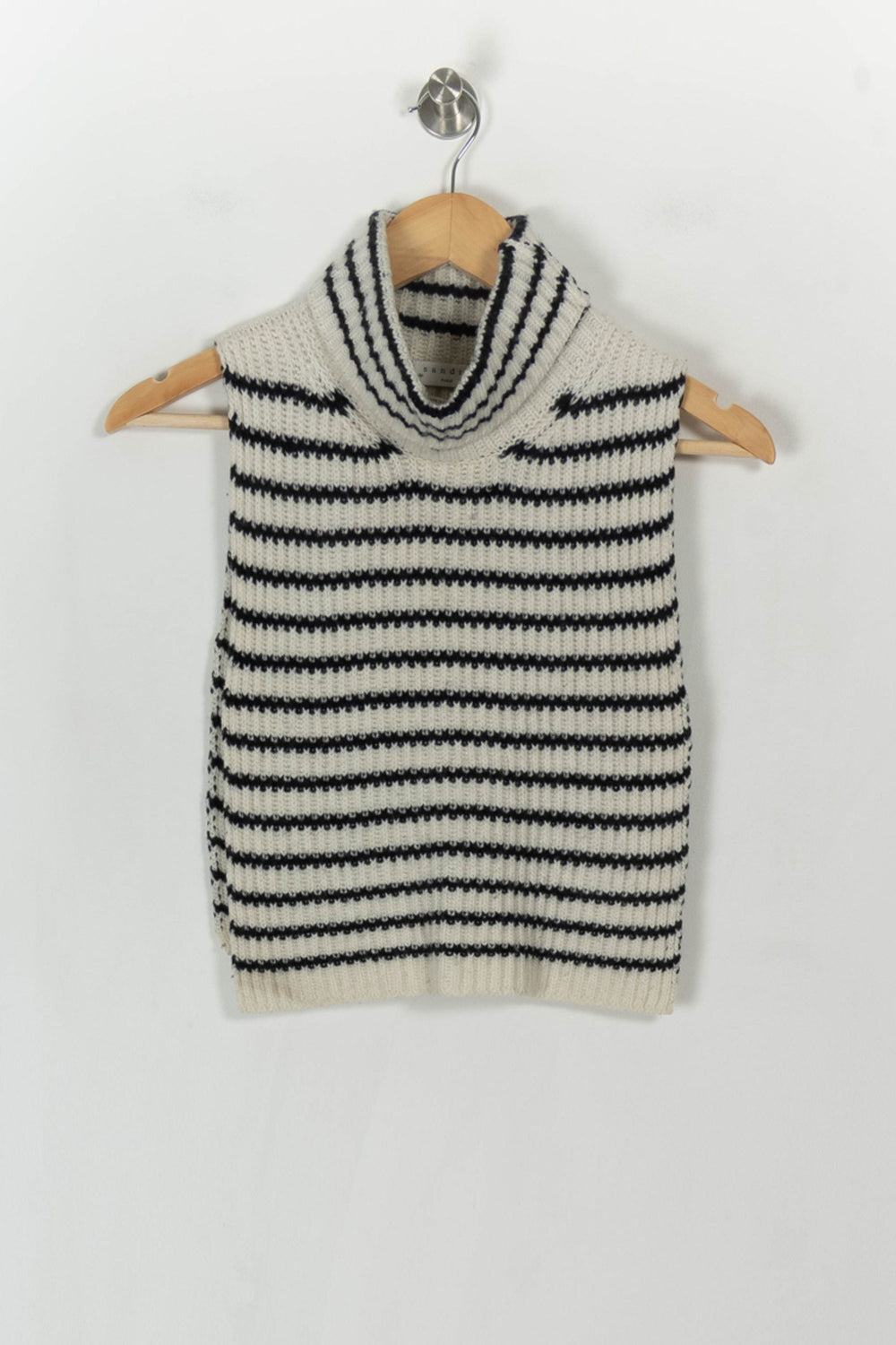 Pull Sans Manches Blanc et Noir - Taille T.U. de la marque Sandro | PARAD31881 - Vendu par Paradigme - Image 2