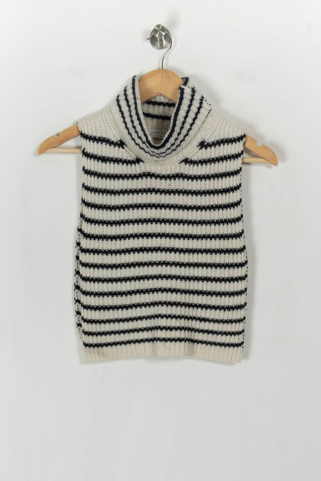 Pull Sans Manches Blanc et Noir - Taille T.U. de la marque Sandro | PARAD31881 - Vendu par Paradigme - Image 2