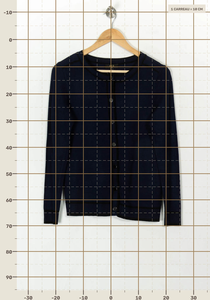 Cardigan Bleu - Taille S/36 de la marque Maison 123 | PARAD31915 - Vendu par Paradigme - Image 4
