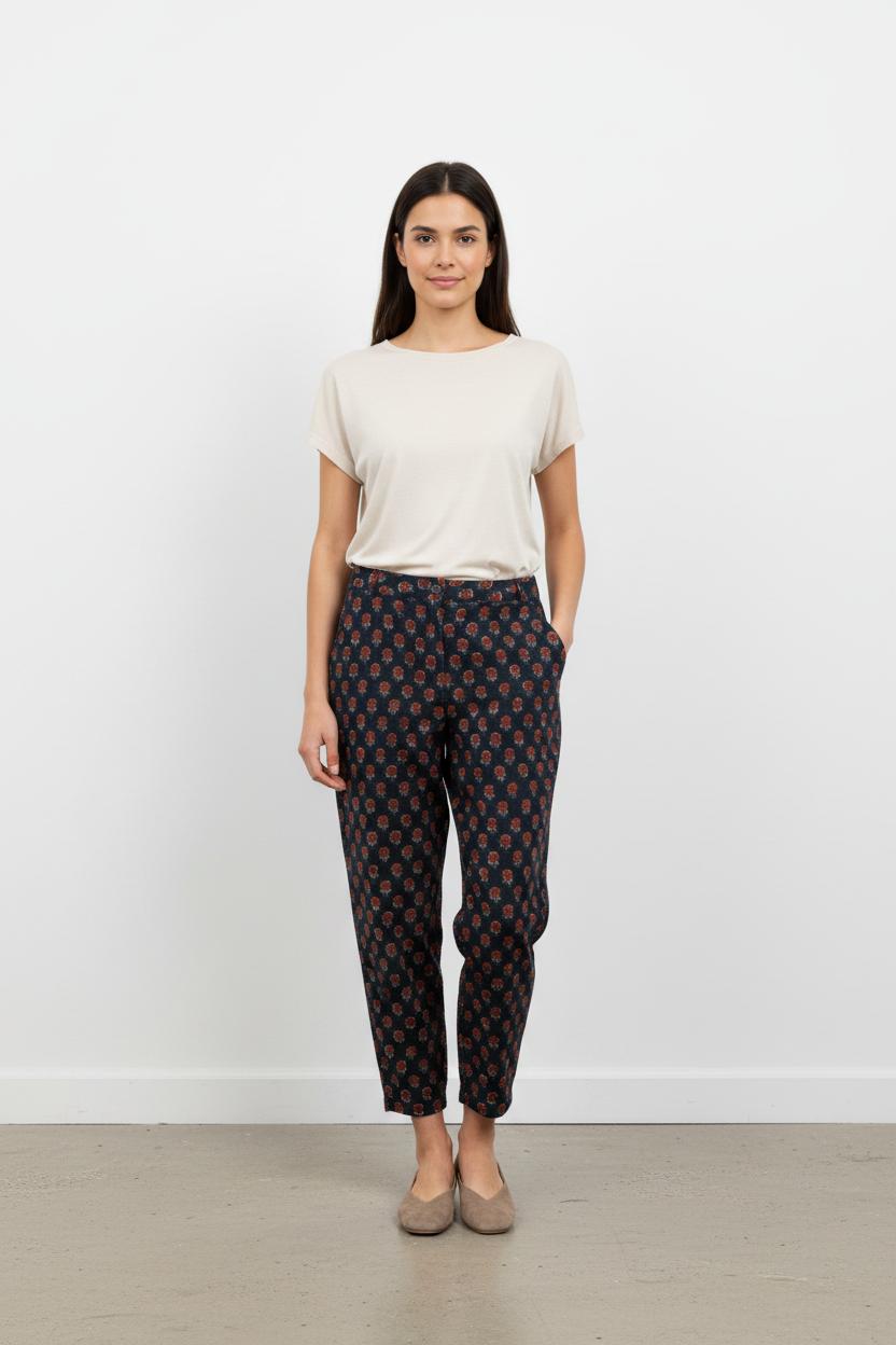 Pantalon bleu à motifs - Taille M/38