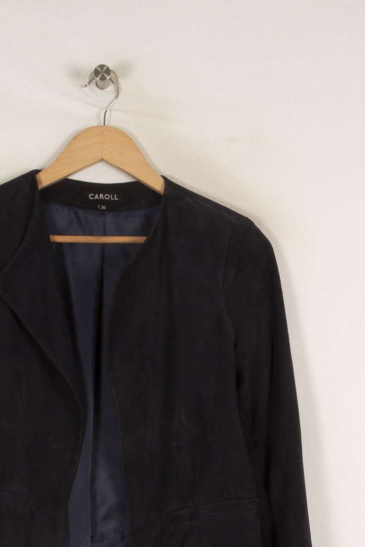 Veste en cuir bleu - Taille S/36 de la marque Caroll | PARAD31949 - Vendu par Paradigme - Image 2